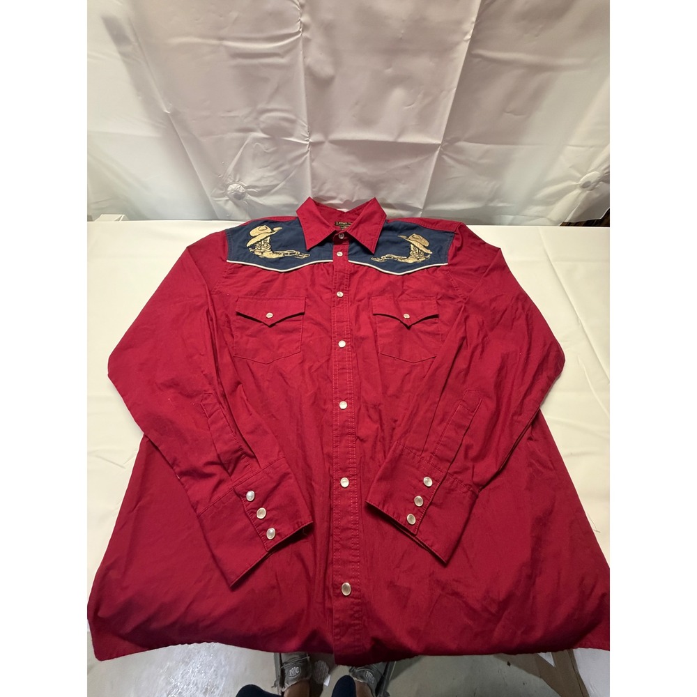 High Noon Mens Red Western Pearl Snap Shirt Embroidered Boot Hat Lasso Large